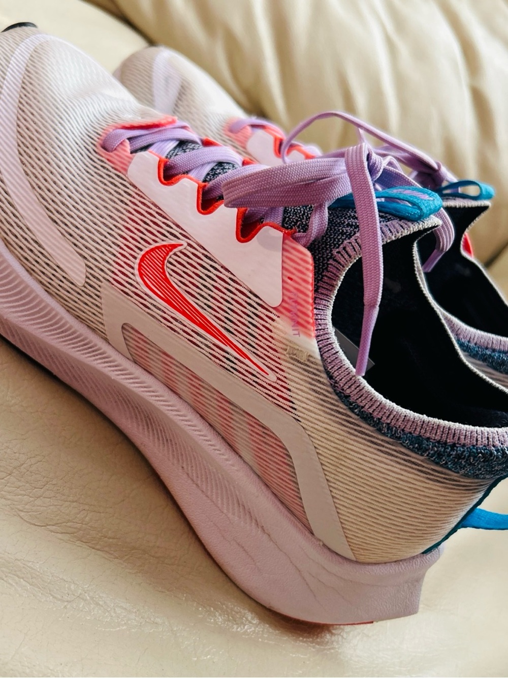 Nike Women’s Nike Zoom Fly 4 White Orange Lilac Women's CT2401-100 Size8